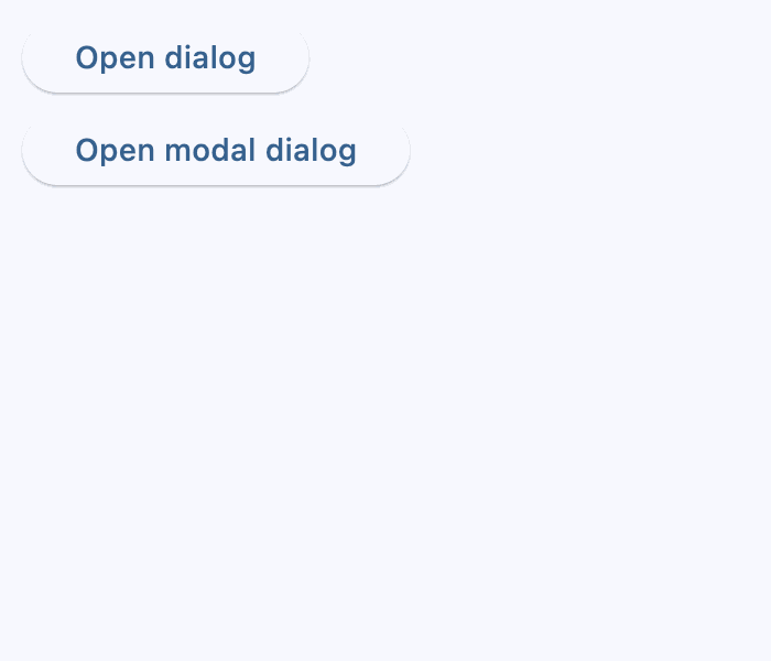 Modal and non-modal dialogs